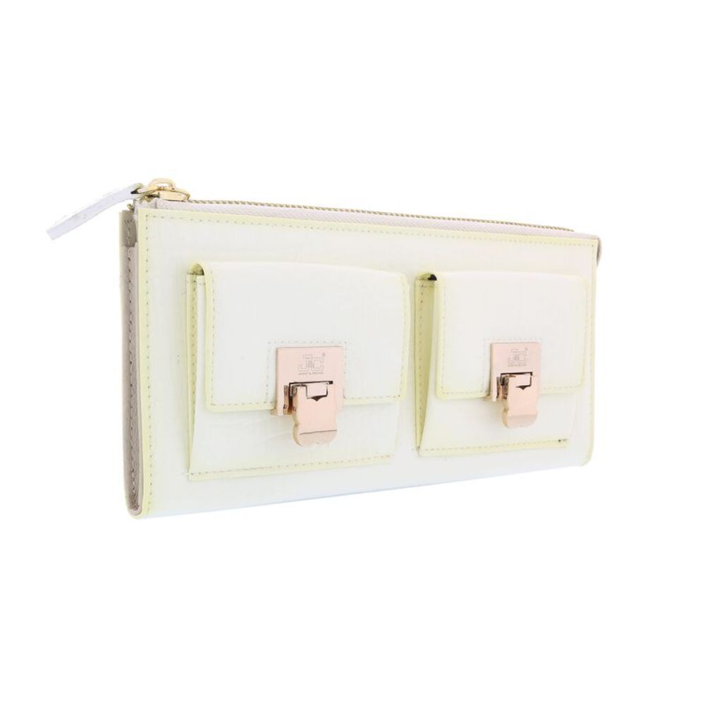 J&C J11-012 AVARIO Ivory Zippered  Large Wallet